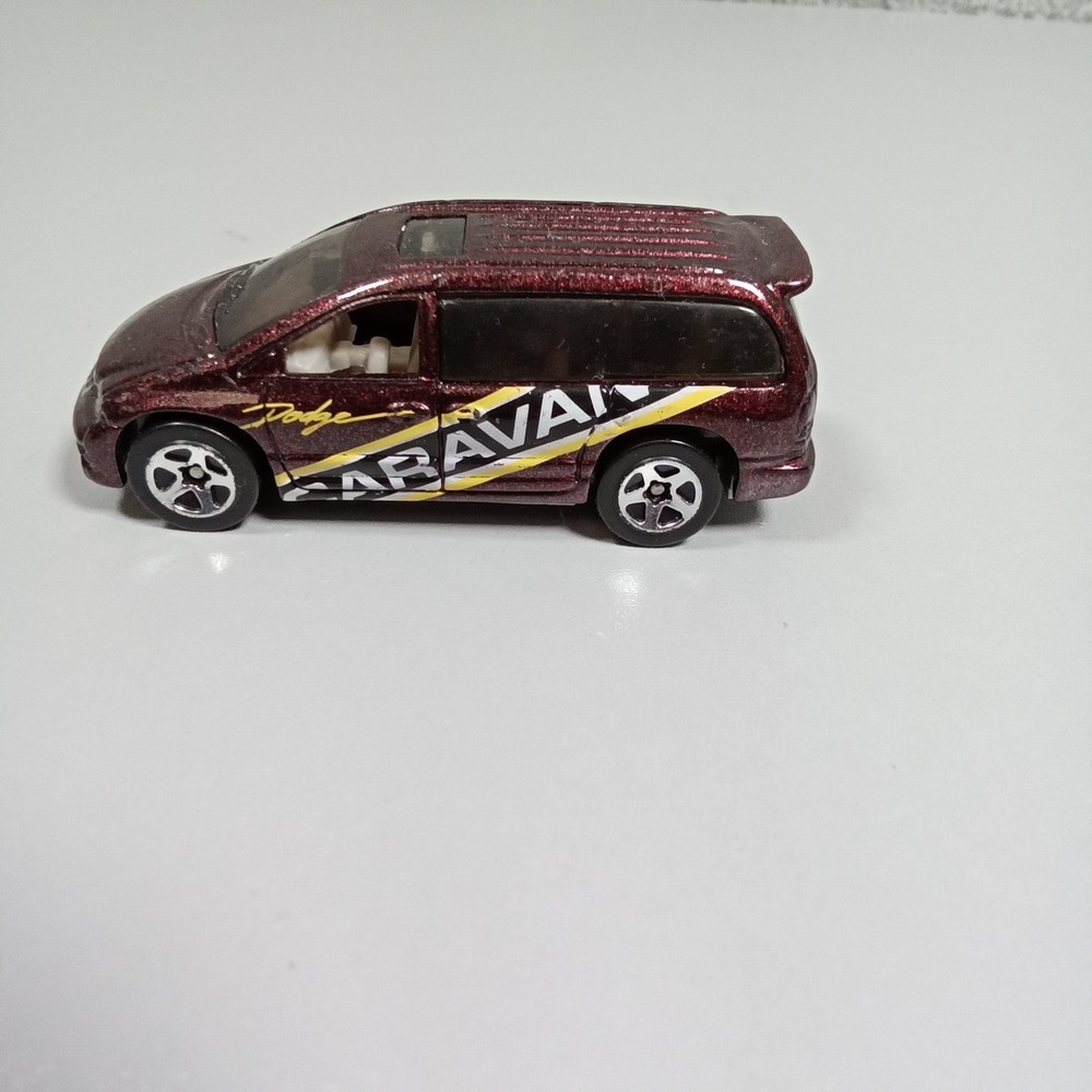 Hot Wheel 1997 Dodge Caravan Metallic Burgundy Diecast Minivan 1:64 Scale Mattel